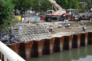 新堀川護岸工事中の様子（2020年9月）
